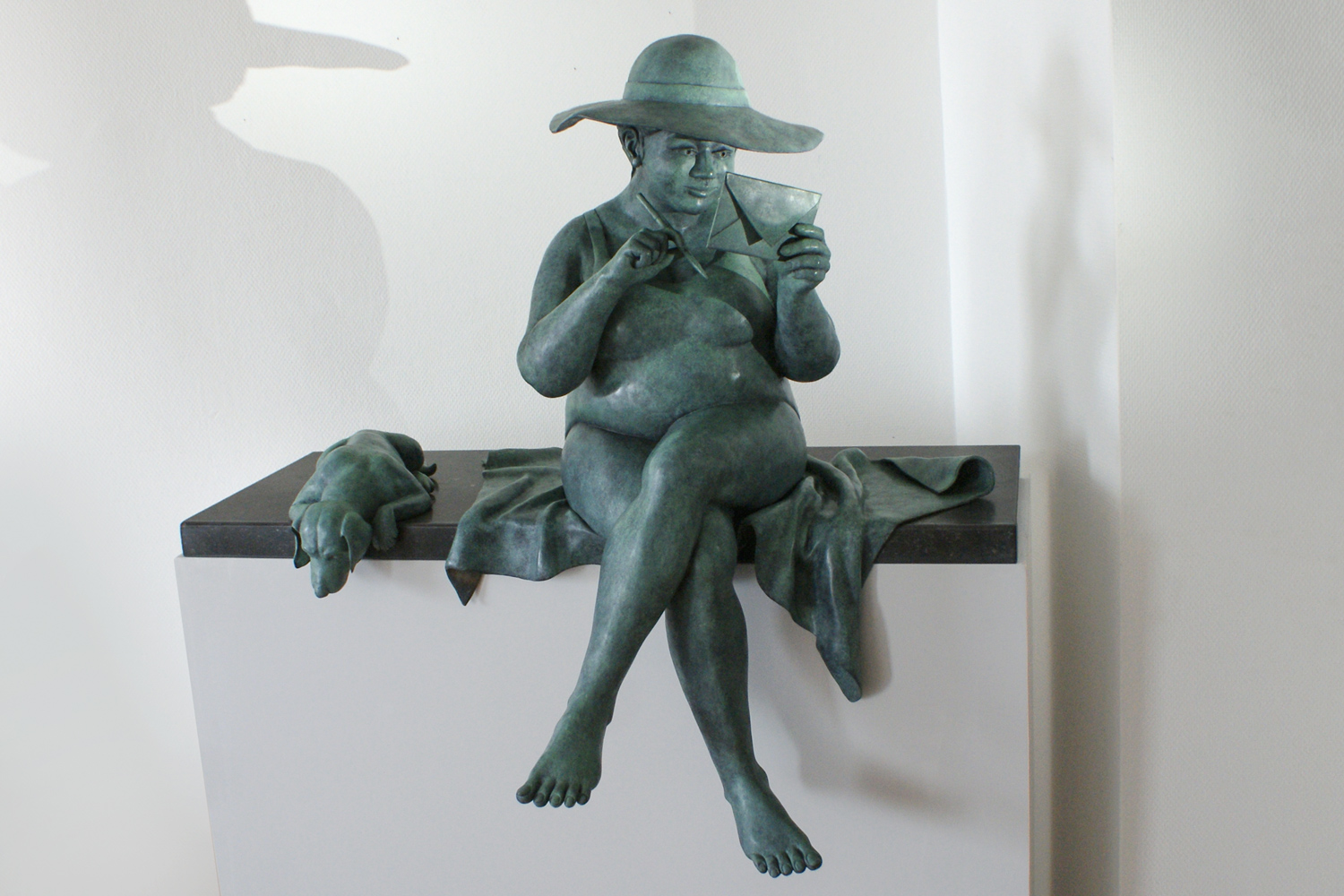 Véronique Clamot - Si tu savais… - Bronze sculpture - Baigneuse - d'Haudrecy Art Gallery - H : +/- 100 cm
